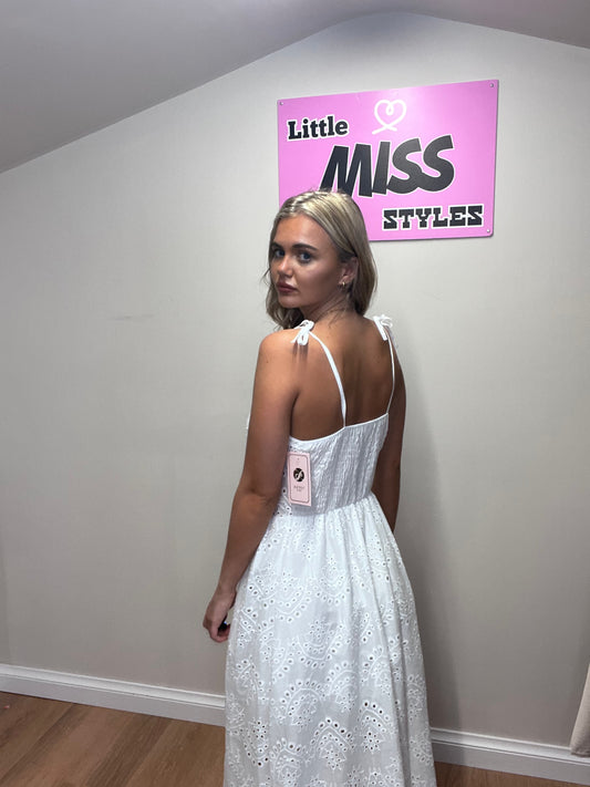 White embroidery unglazed dress