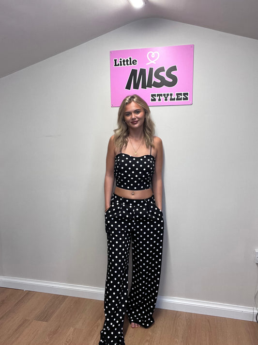 Polka dot trouser set