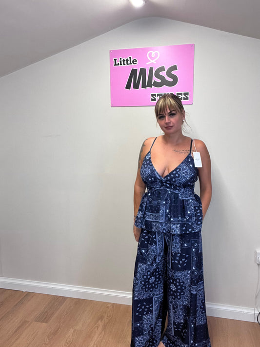 Patterned trousers sets 2 colours