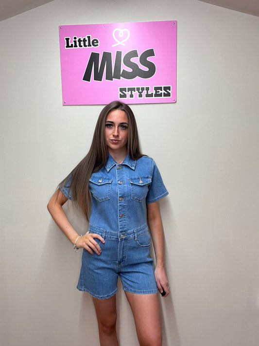 Denim playsuit