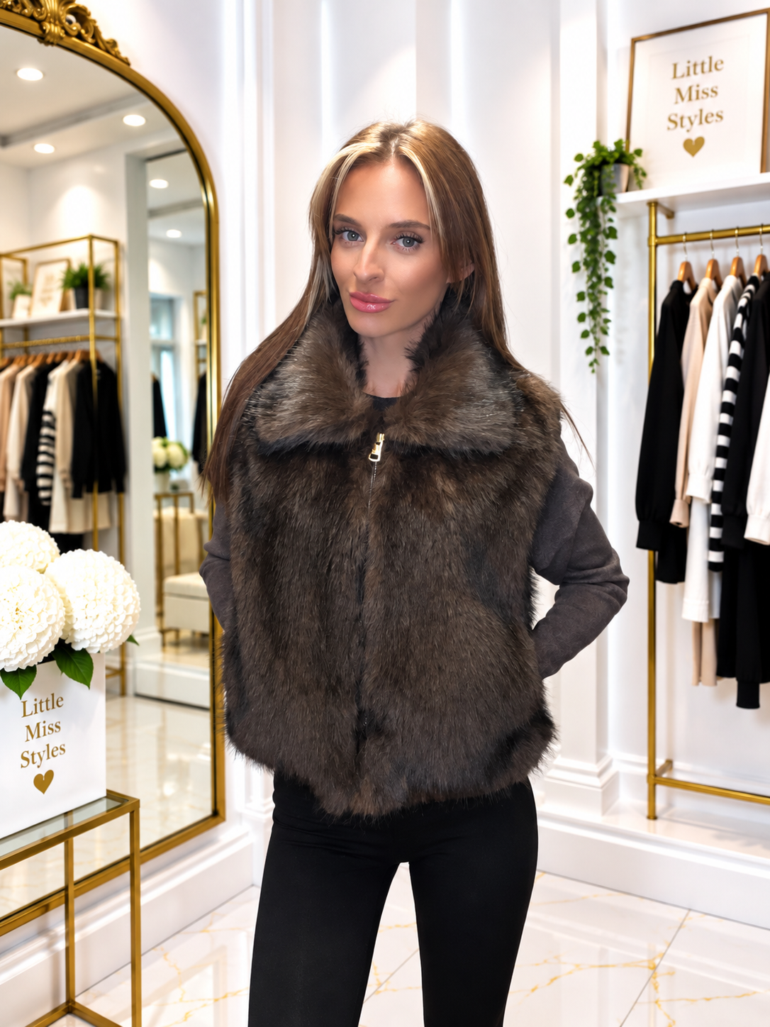 Fur gillet- chocolate