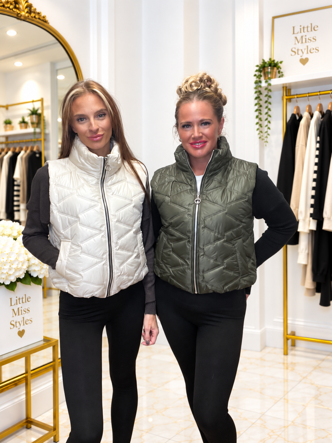 Quilted gillet-cream