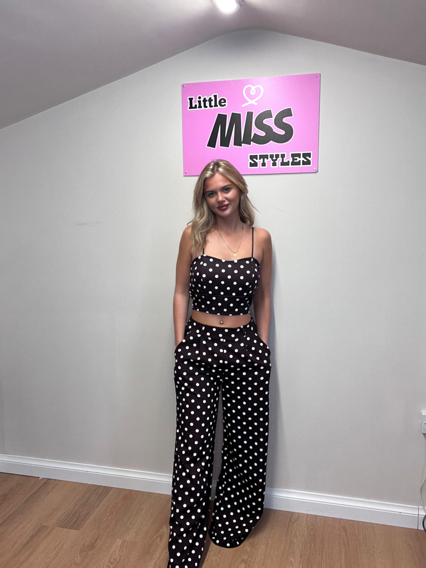 Polka dot trouser set