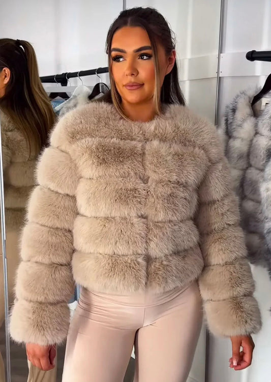 Faux fur bubble coat