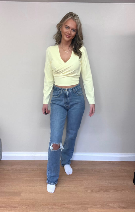 Cross over crop tops.