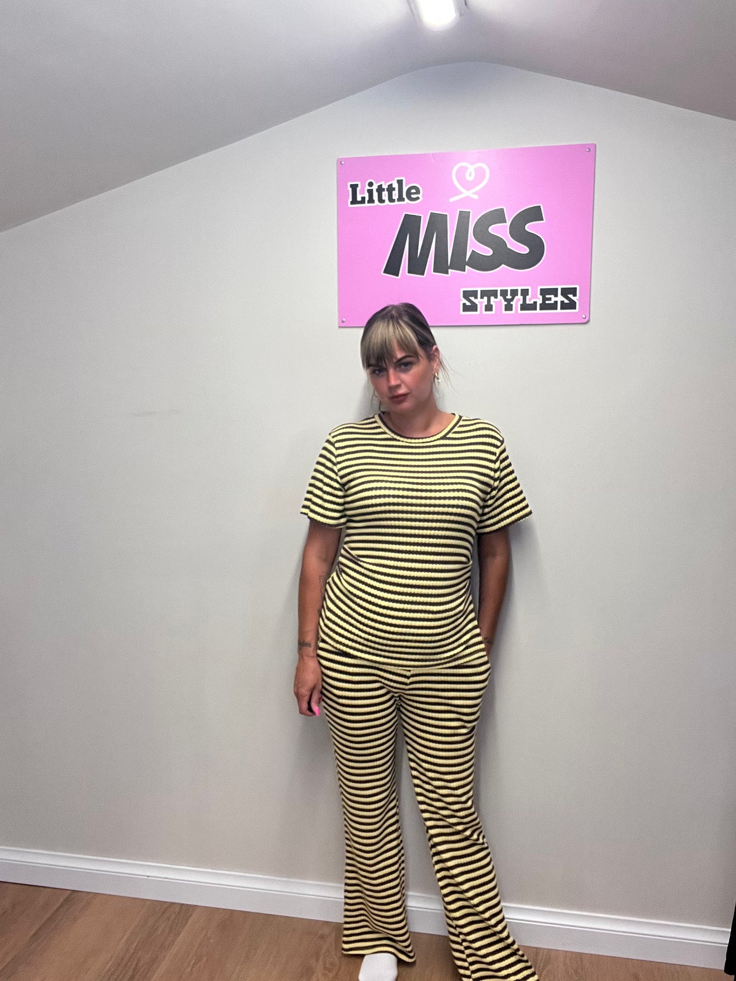 Striped trouser set(various colours)