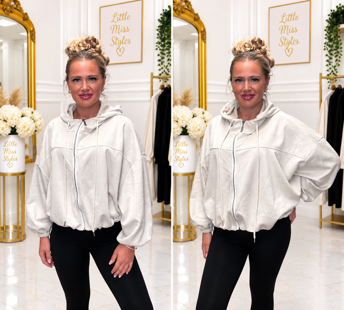 Suedette bomber- cream
