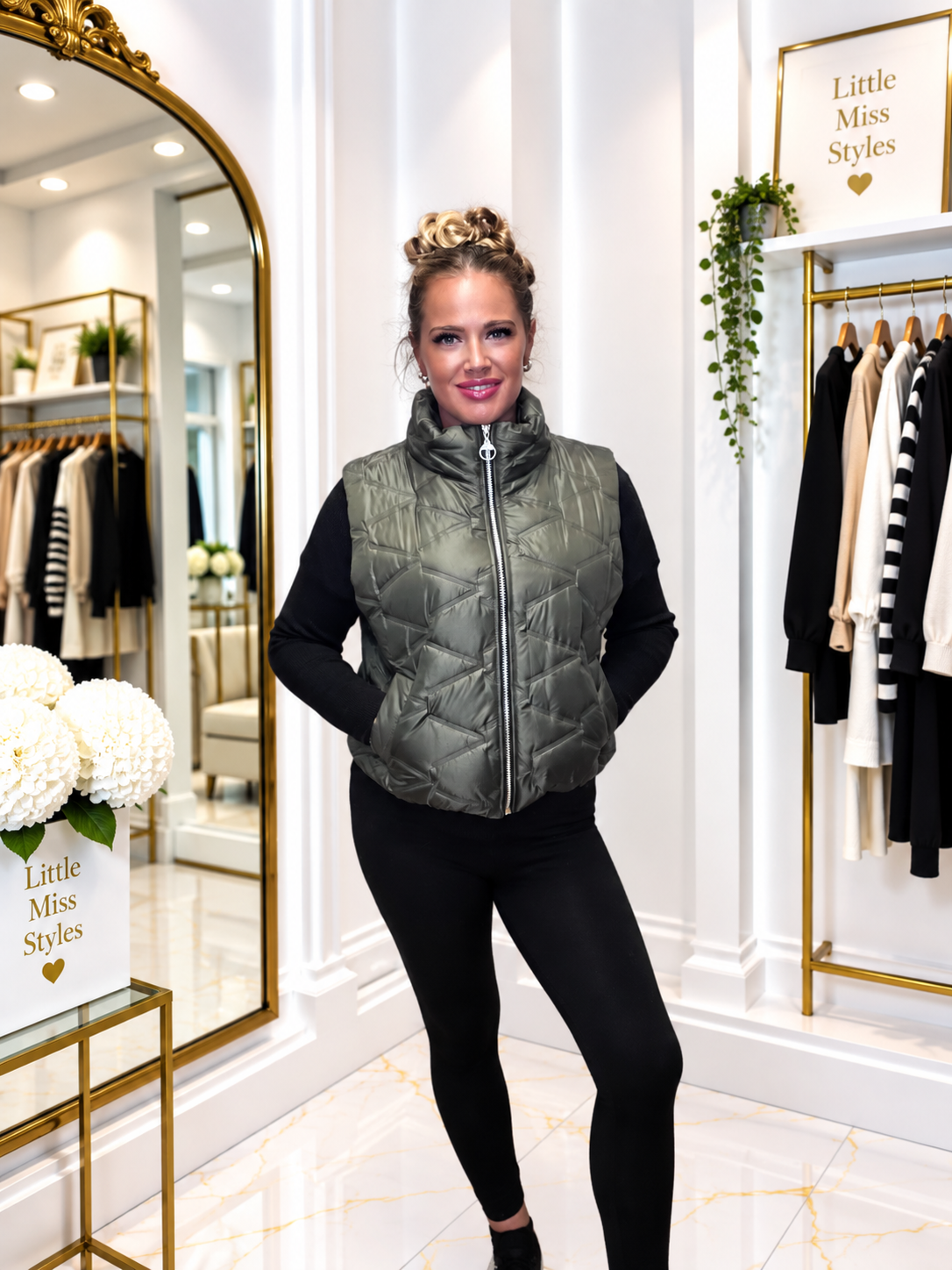 Quilted gillet- khaki