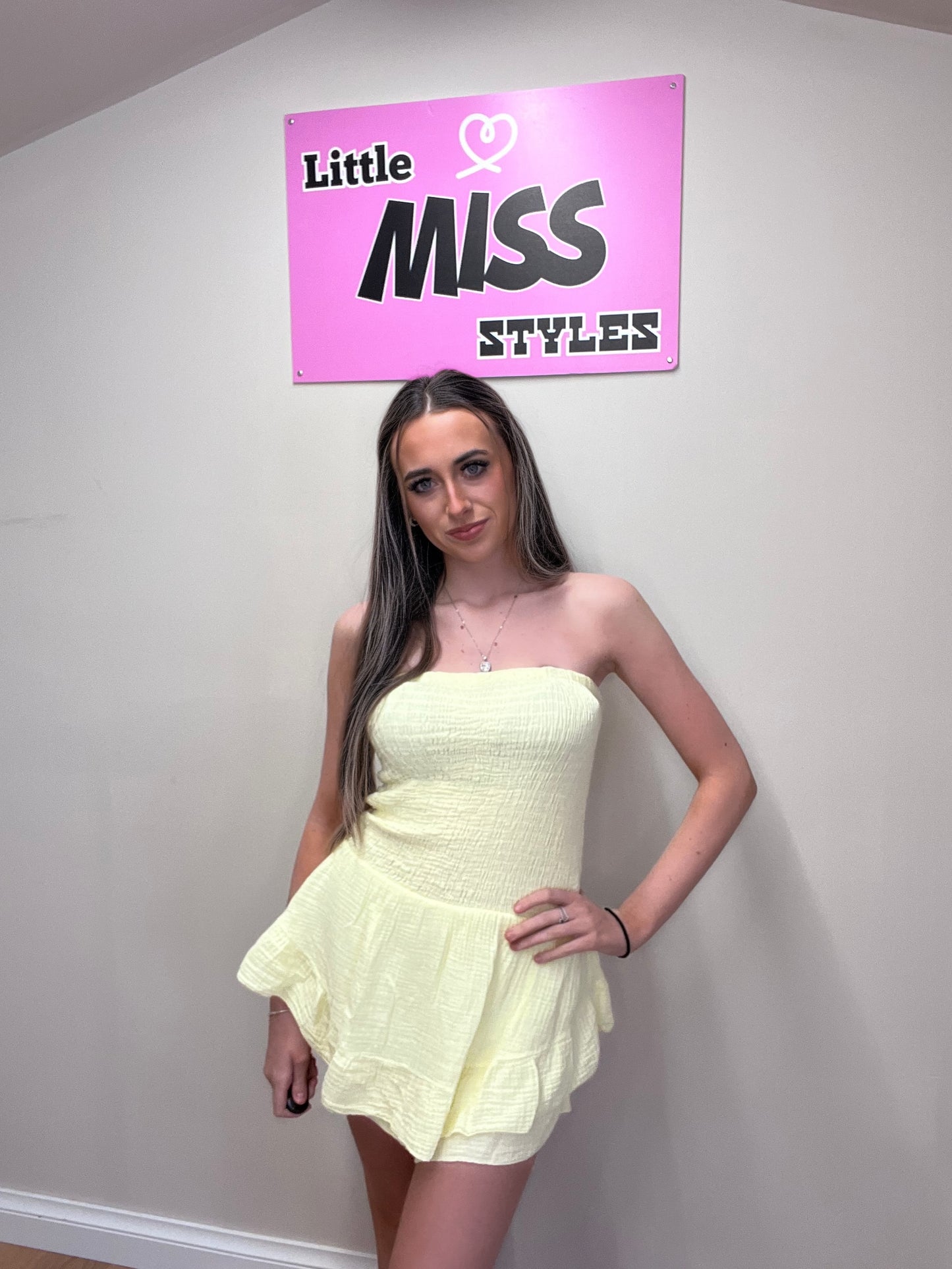 Bandeau cheesecloth playsuit