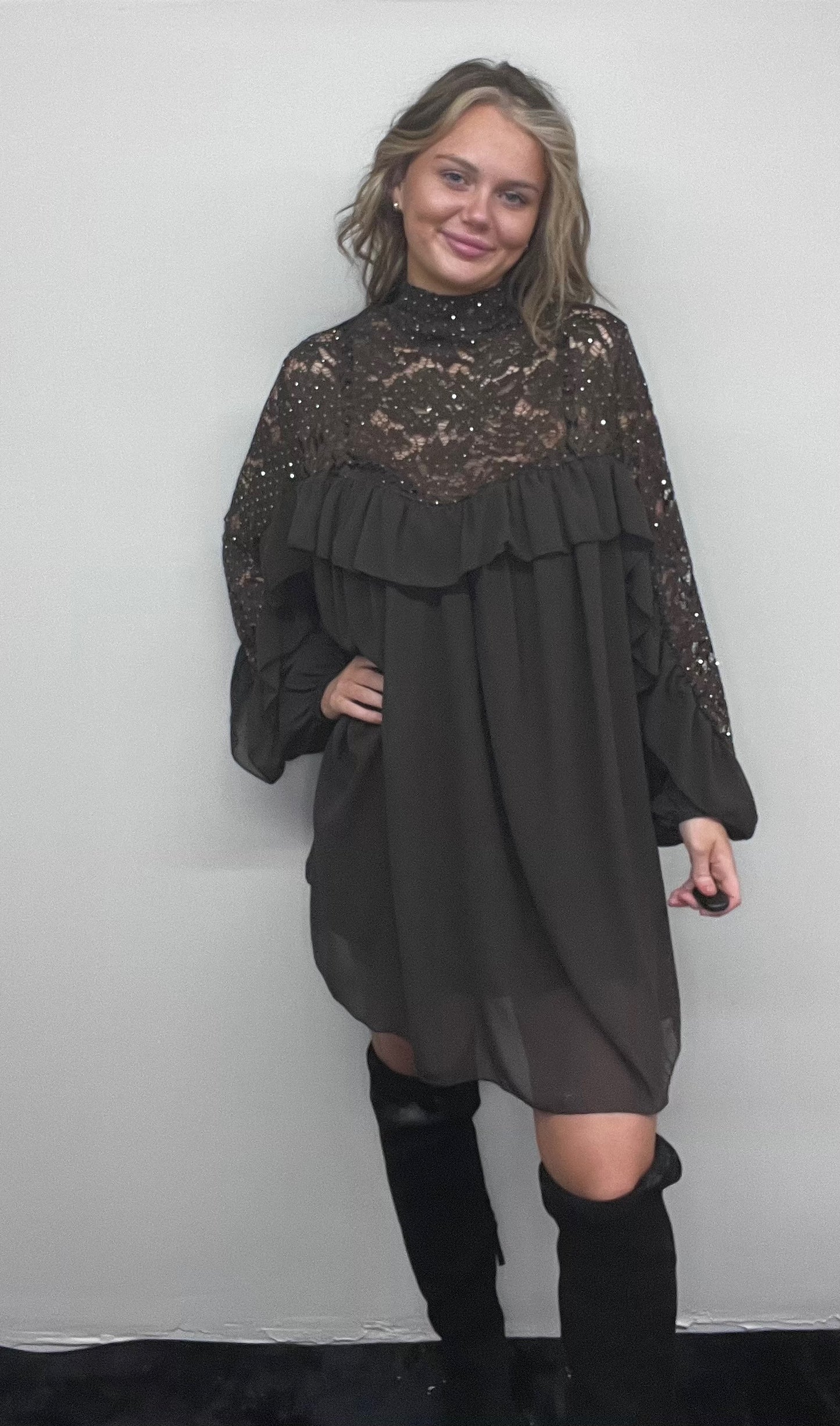 Diamonte frill dress/top