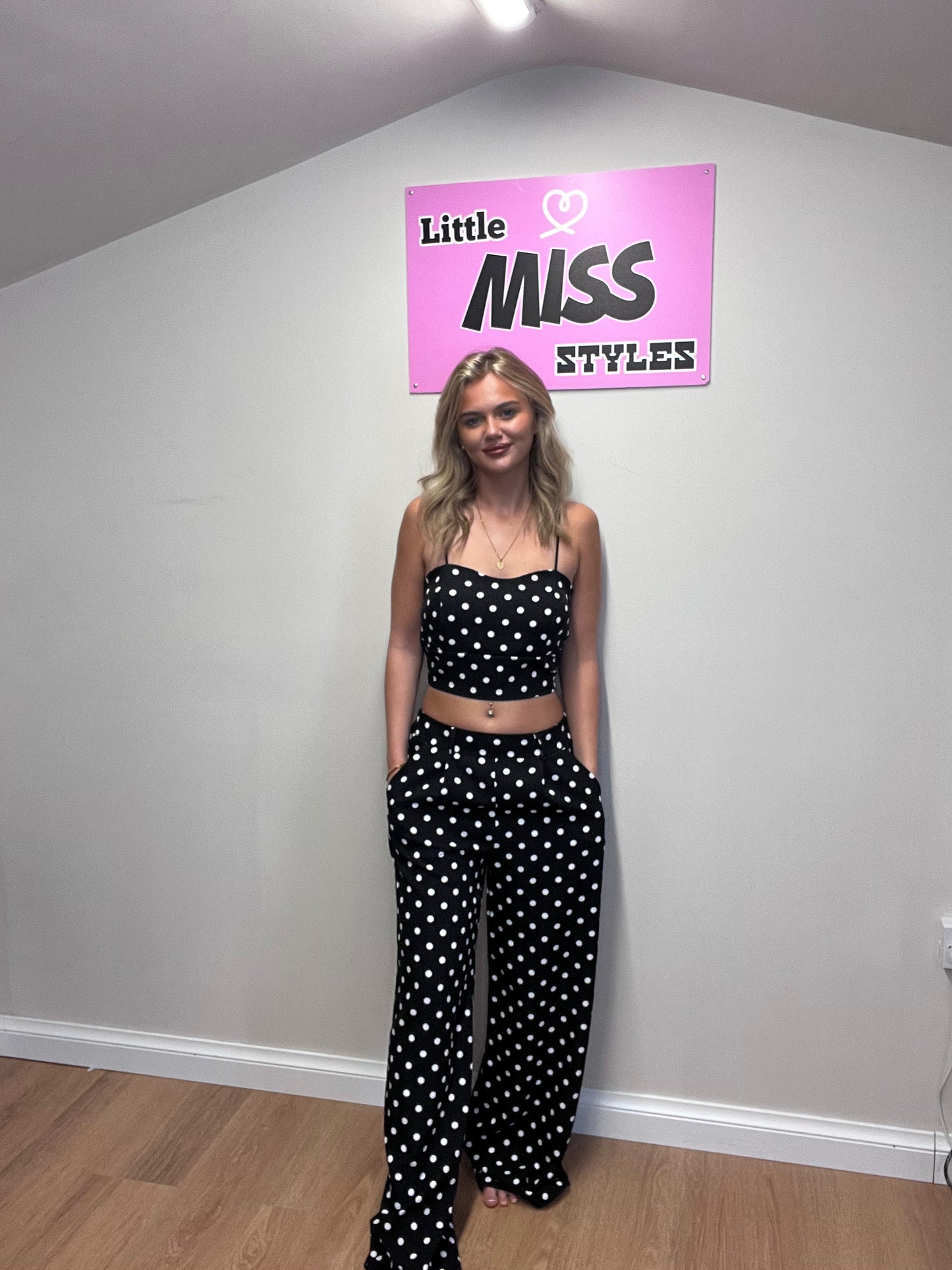 Polka dot trouser set