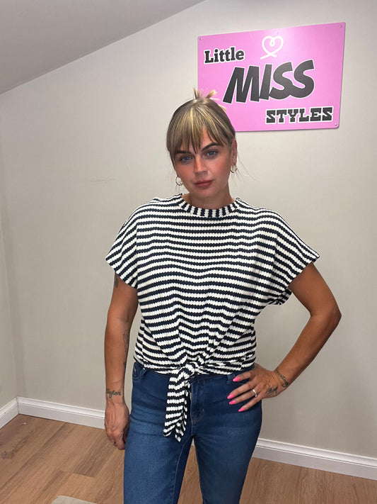 Striped tie top. (Various colours)