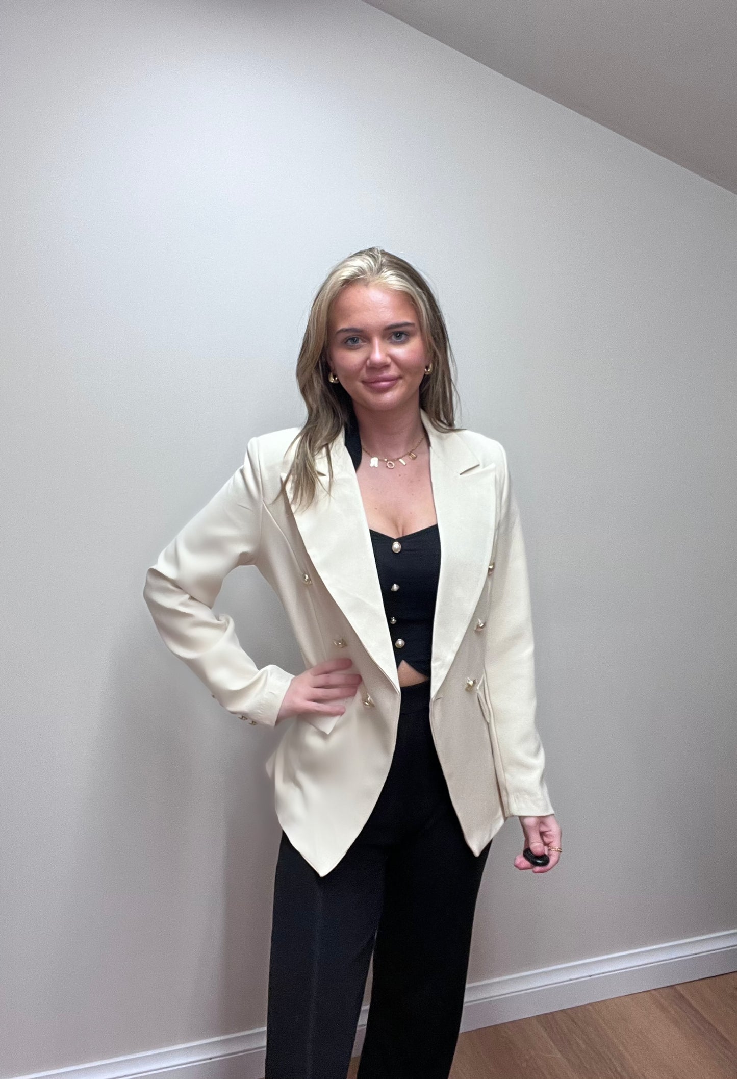 Gold button blazer