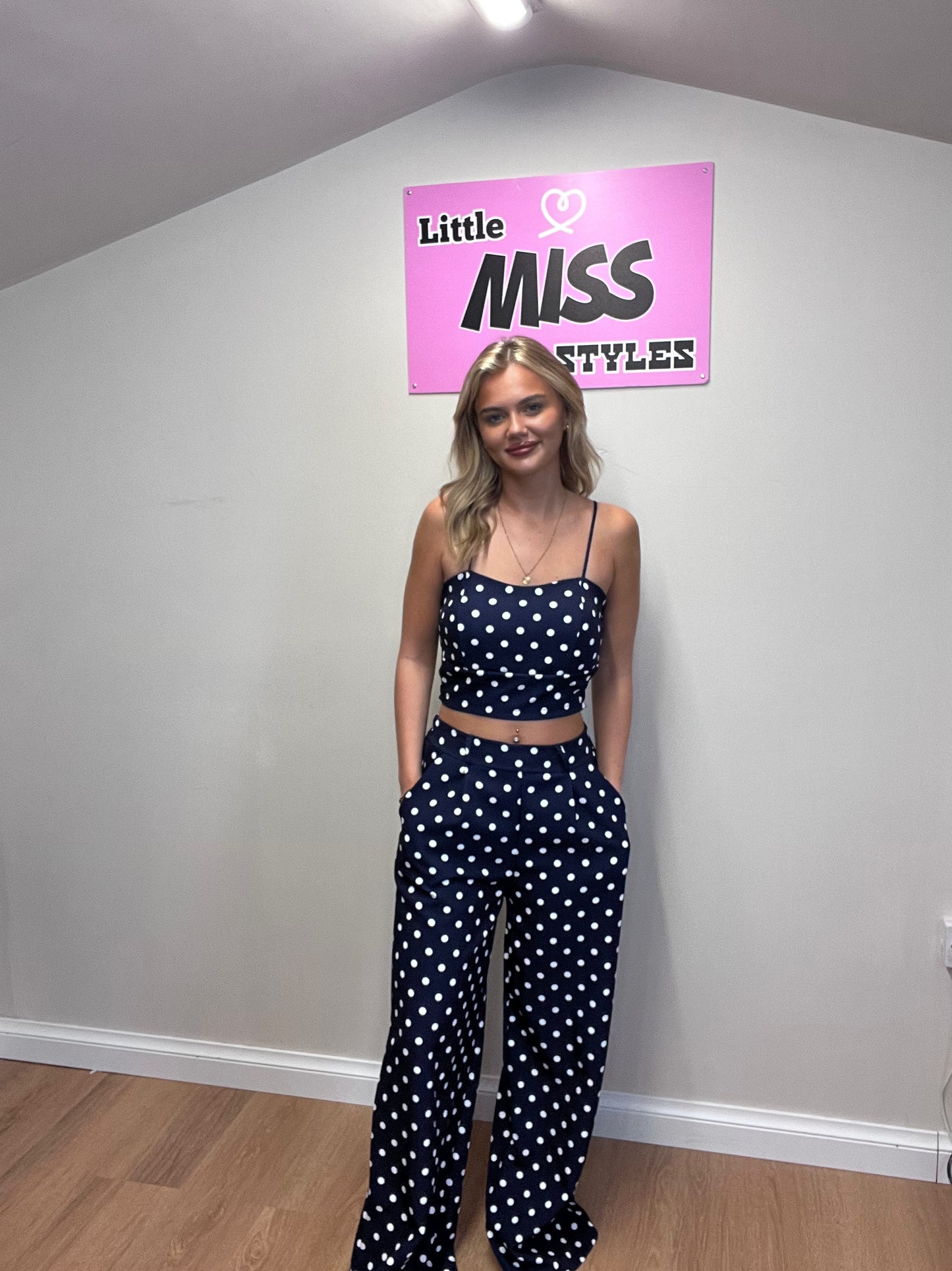 Polka dot trouser set