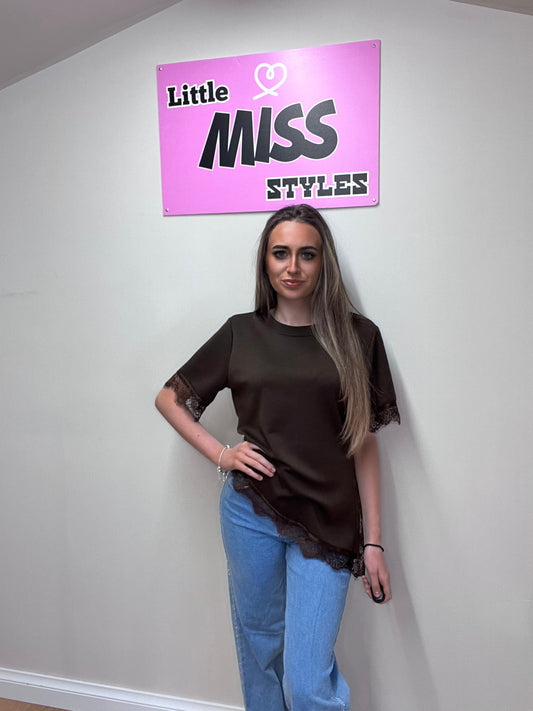 A line top with lace trim