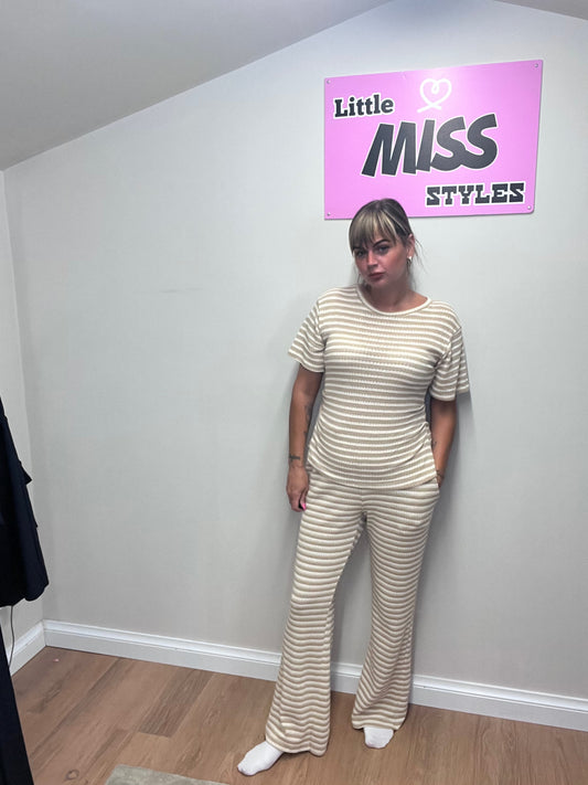 Striped trouser set(various colours)