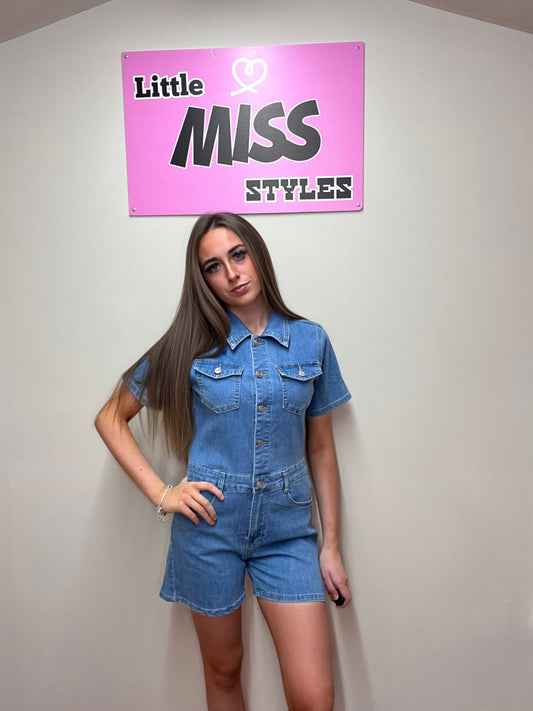 Denim playsuit