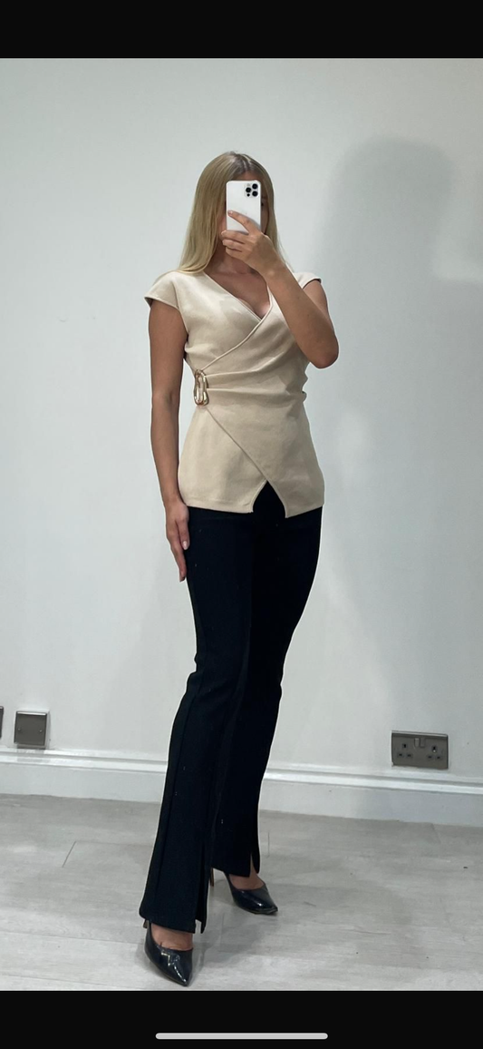 Gold buckle tops