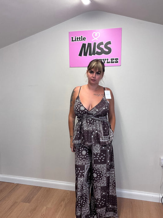 Patterned trousers sets 2 colours