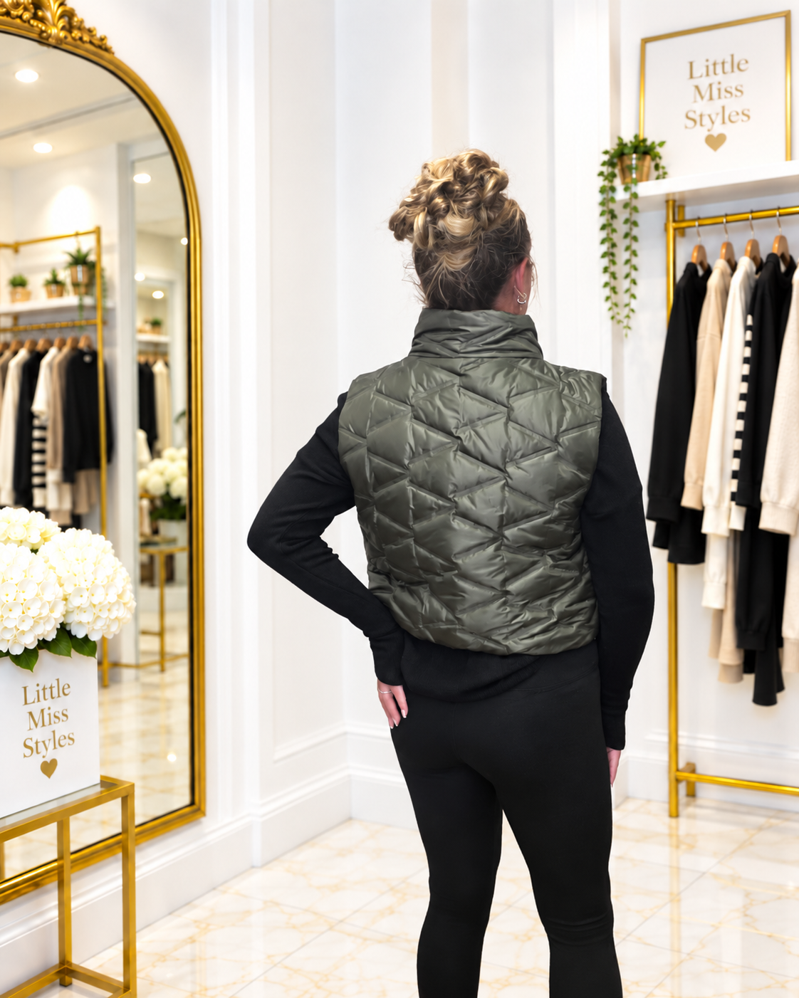 Quilted gillet- khaki