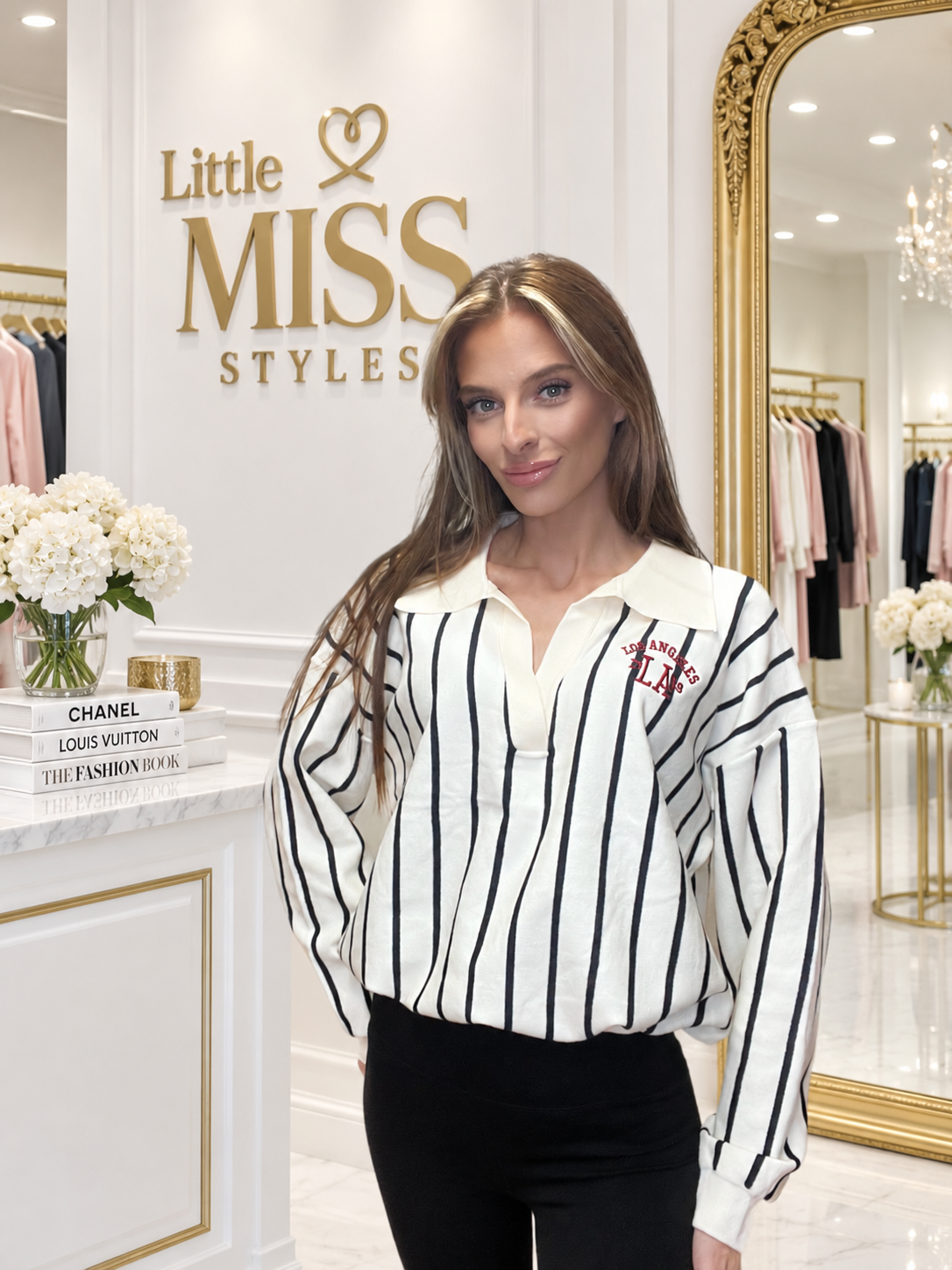 LA striped jumper- cream
