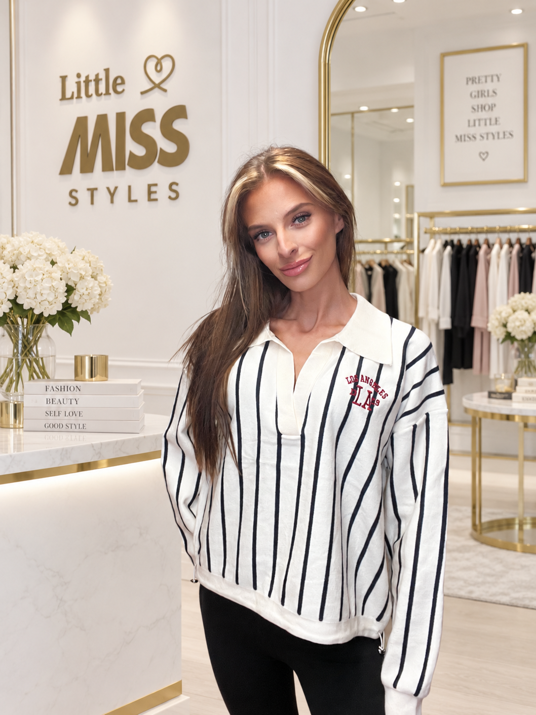 LA striped jumper- cream