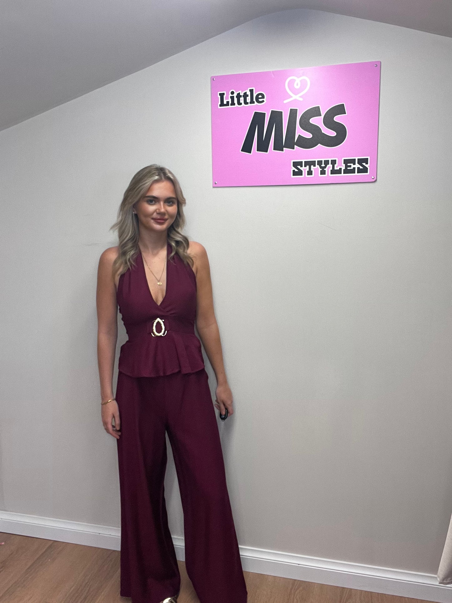 Halter neck trouser set(various colours)